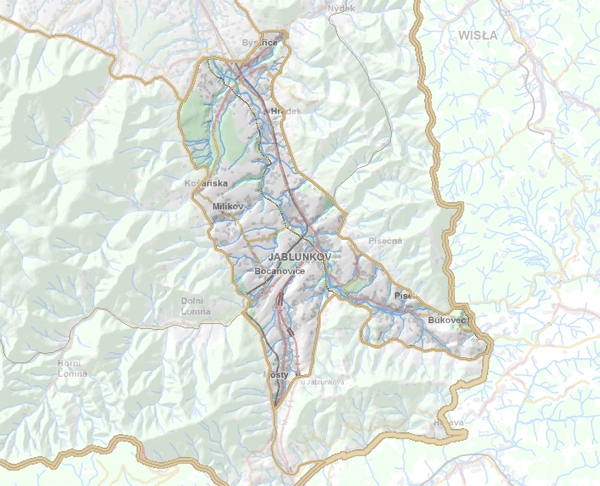 Geomorfologické rozdělení Jablunkovské brázdy.