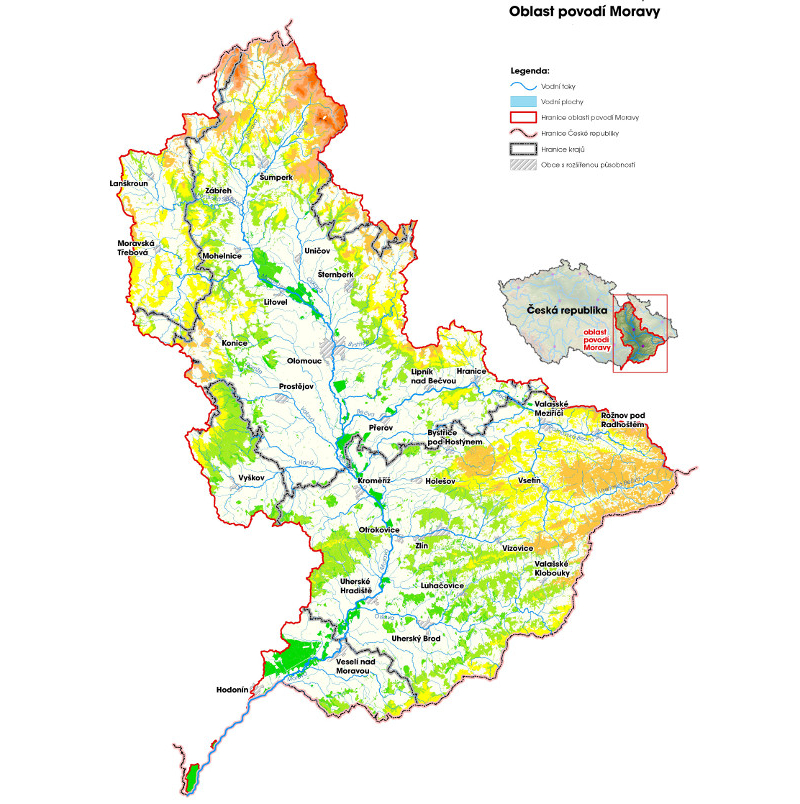 Oblast povodí Moravy (zdroj: http://www.pmo.cz/pop/2009/Morava/End/a-popis/mapy/ma_1_7a.jpg).