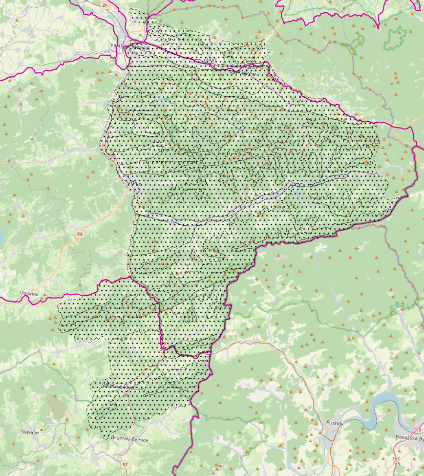 Vymezení Vsetínského bioregionu.