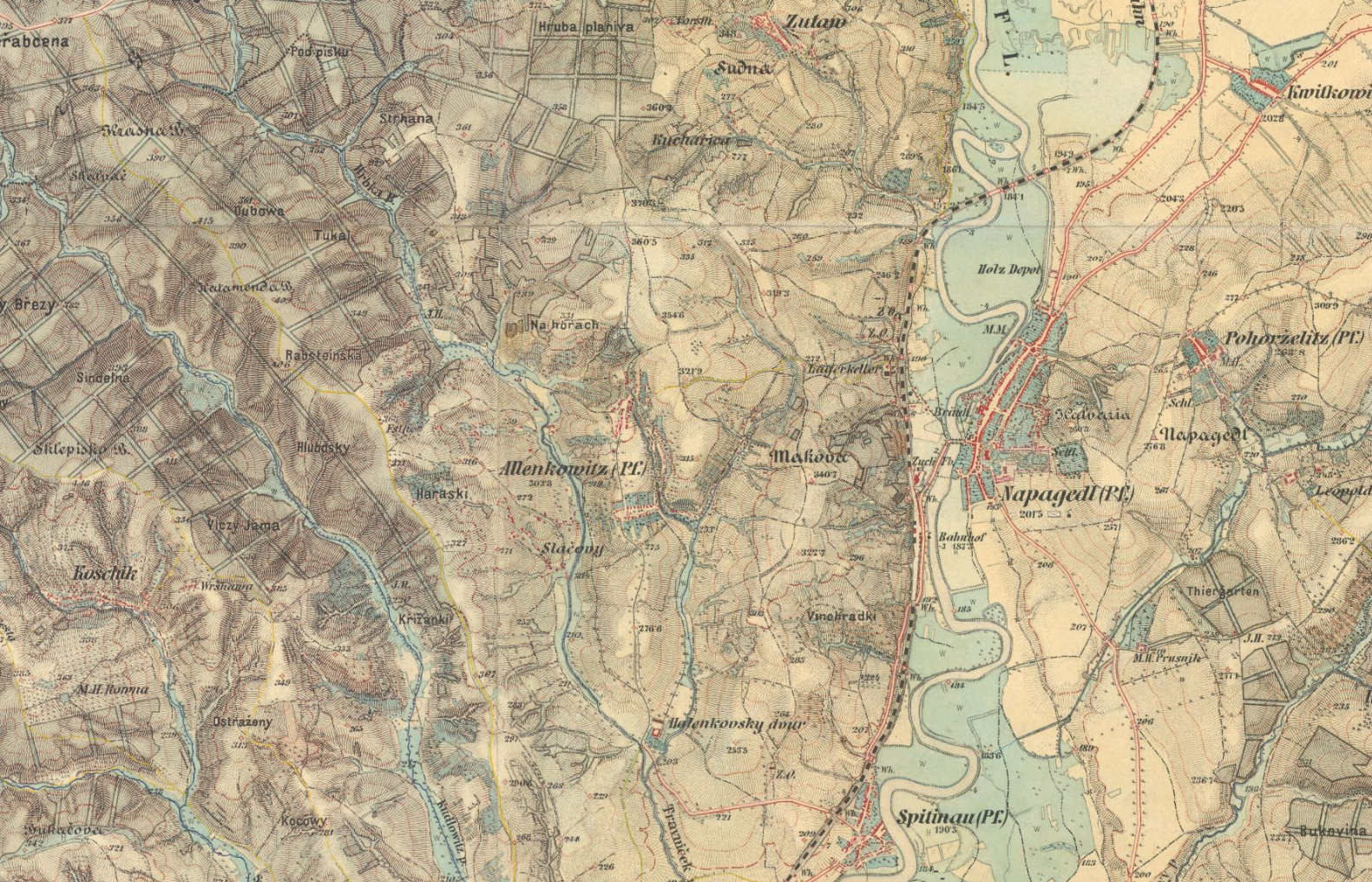 III. vojenské mapování - mapový list 4359_1 (zdroj: http://oldmaps.geolab.cz/map_viewer.pl?lang=cs&map_root=3vm&map_region=25&map_list=4359_1).